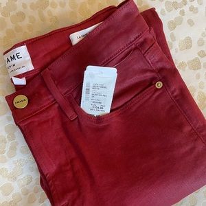 FRAME DENIM
Le High Coated Crop Skinny Jeans